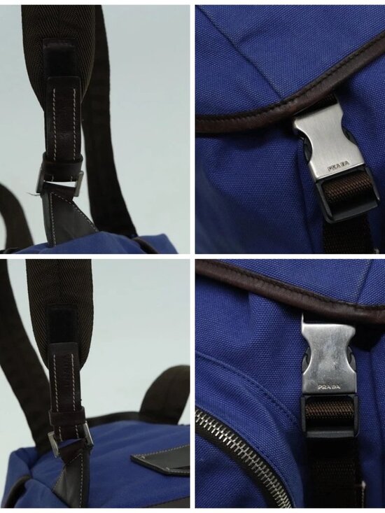 PRADA Backpack Canvas Blue Auth 88293 main image 6